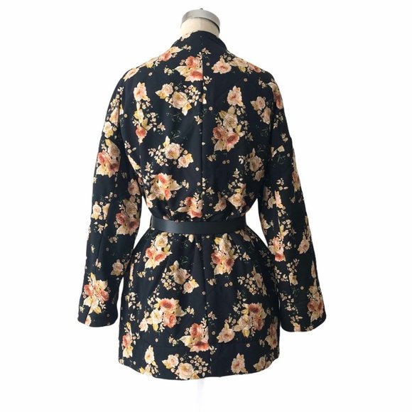 Zara Women’s Oversized Black Floral Kimono Jacket - Picture 3 of 16
